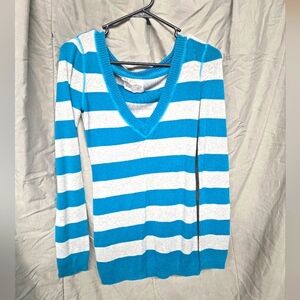 Pretty blue and white striped sweater